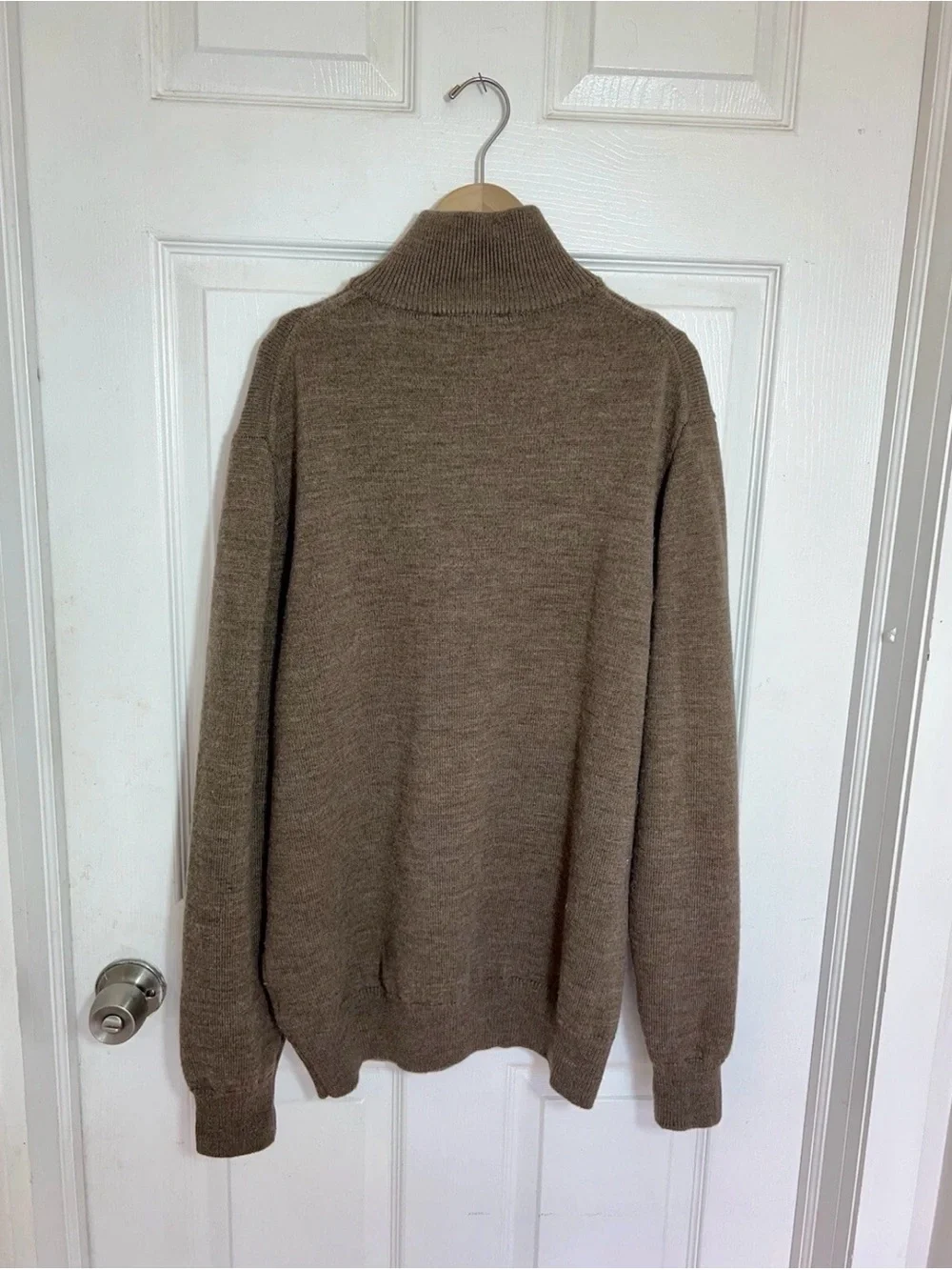 Jeremy Argyle Merino Wool Quarter Zip Men’s Sweater Brown Size M Casual Preppy